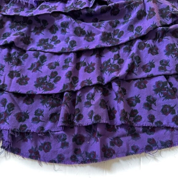 COMME DES GARÇONS Tricot  Floral Print Wool Tiered Midi Skirt - Picture 12 of 14